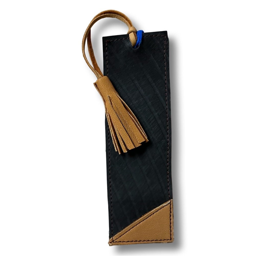 Handmade Leather Bookmark by Deux Mains French for “Two Hands” Black & Brown